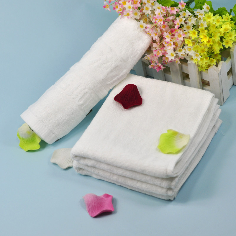 Hotel Hostel Hotel Supplies Bathroom white pure cotton towels 32 wire lifting micro-face towels 120 gr