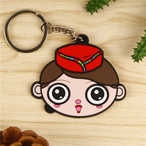 Q version of new silicone character PVC button soft circle creative cartoon plastic key chain crafts can be customized