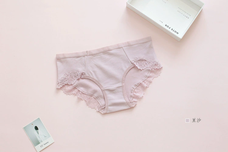 Quần lót nữ cotton ren Tây Tạng y học eo thấp cô gái châu Âu và Mỹ nữ tam giác cotton brief quần lót cỡ lớn mùa thu quần lót nữ cạp cao