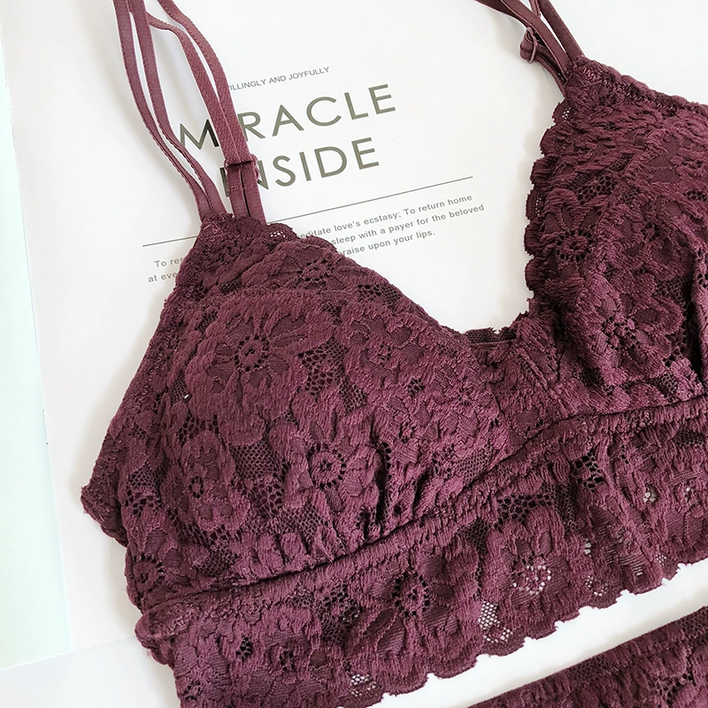 Sexy ren làm đẹp trở lại bralette không có vành tam giác thoải mái không nút áo ngực phù hợp với quần lót phụ nữ mùa hè - Bộ đồ lót