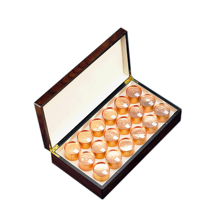 High-end roasted black sandalwood empty gift box small jar tea gift box big red robe cinnamon tea universal packaging box customization
