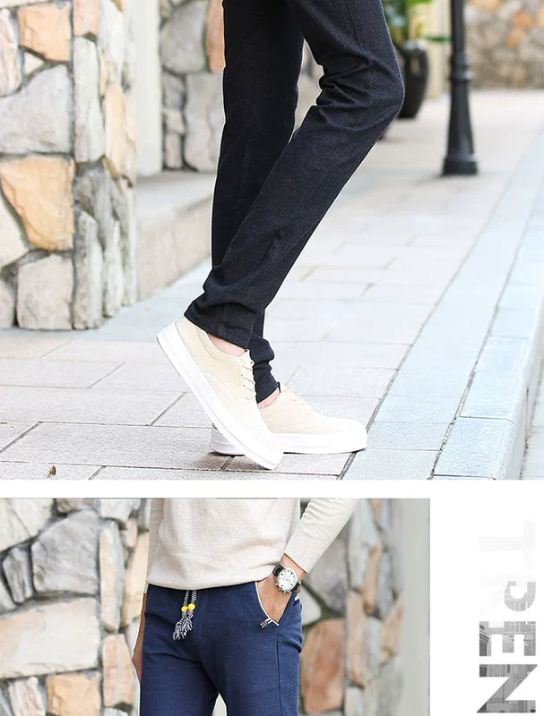 Mùa xuân và mùa thu quần cotton nam giản dị mùa xuân và mùa thu nam thun mỏng giảm béo quần yếm thẳng quần sanding mùa thu thủy triều quần áo thời trang
