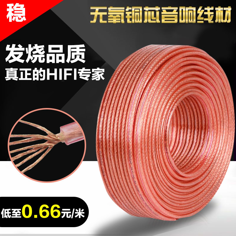 Professional pure copper audio wire oxygen-free copper speaker wire speaker wire 50 100 150 200 300 core 100 meters