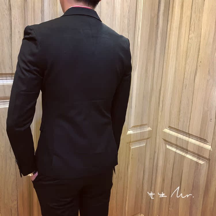 Hàn Quốc mùa thu và mùa đông mới phù hợp với phù hợp với nam giới Anh đôi ngực rắn màu rắn hoang dã phù hợp với phù rể áo phông nam