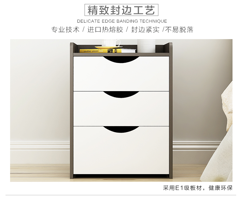 Tối giản hiện đại lắp ráp tủ đầu giường tủ lưu trữ của tủ khóa tủ nhỏ đơn giản giường phòng ngủ ký túc xá ngăn kéo tủ đầu giường - Buồng tủ nhựa ghép