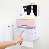 Toilet toilet tissue box Punch-free creative paper roll paper tube Toilet paper box Waterproof toilet paper box shelf