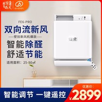 Yuanda fresh air system Household wall-mounted two-way fresh air fan heat exchange ventilation in addition to formaldehyde and haze FE6-PRO