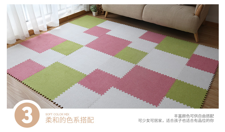 neeu thảm bọt khâu xanh da lộn trượt thả sức đề kháng bò mat tatami mat sàn phòng ngủ thảm - Thảm sàn thảm đá siêu thấm