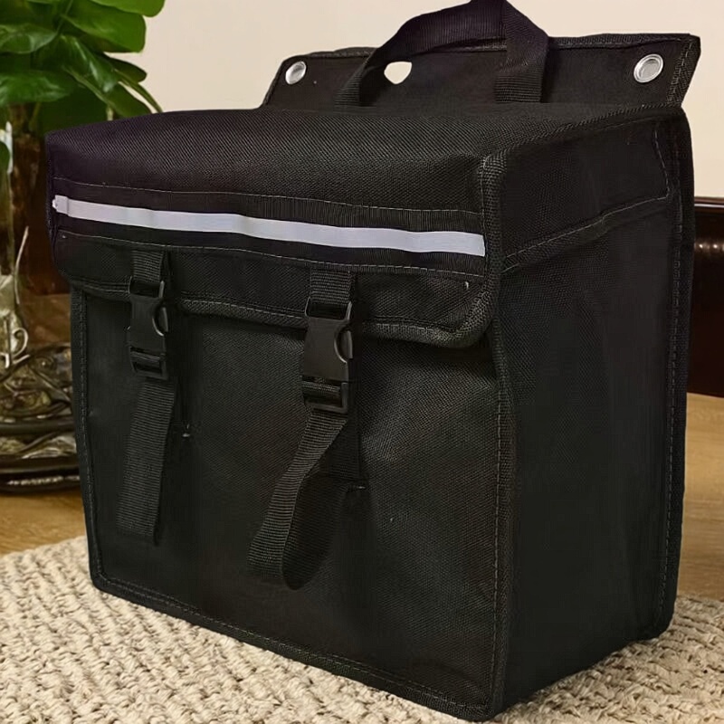 Electric Vehicle Pannier Bag, Black Canvas, Multifunctional Motorcycle Side Bag, Bicycle Side Bag, Rear Seat Tool Bag Electric Vehicle Pannier Bag, Black Canvas, Multifunctional Motorcycle Side Bag, Bicycle Side Bag, Rear Seat Tool Bag
