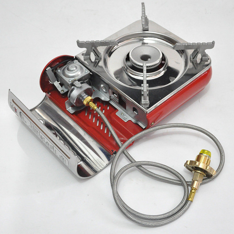 Cartridge gas stove spray gun conversion head connected to the gas tank with adapter card type long gas tank interface connection line extension pipe