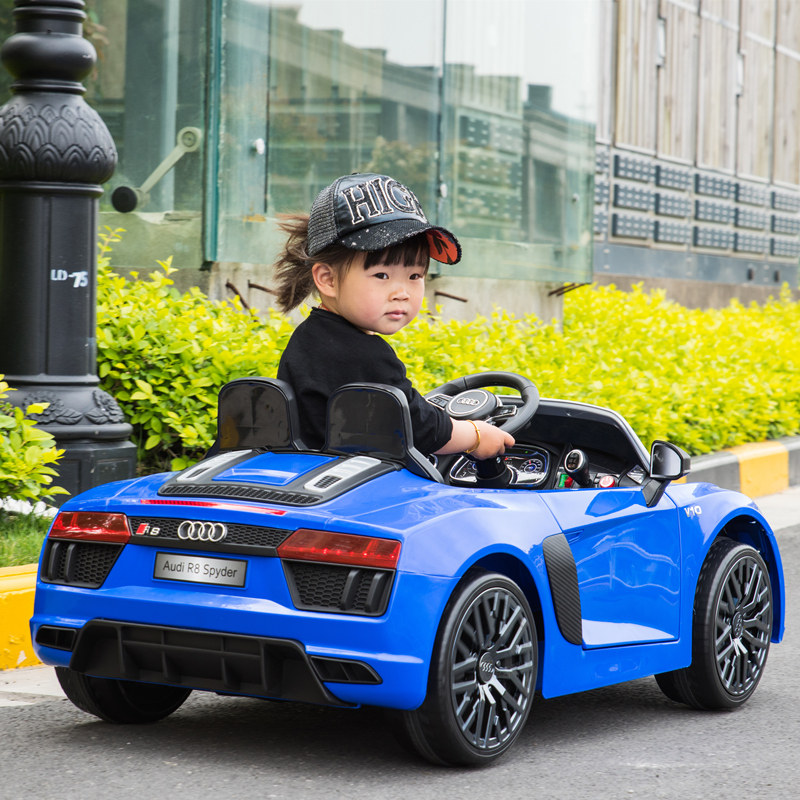 Audi children's electric car four-wheeled baby swing car dual-drive remote control male and female children's toy car can sit