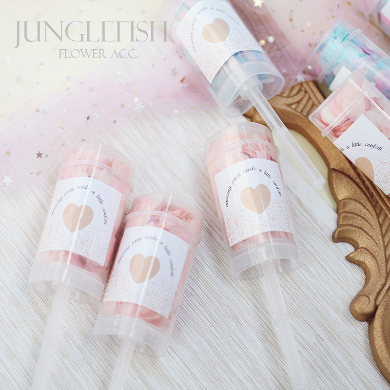 Mini-push cylinder Push Music Knot Wedding Birthday Party Loving Shredding Paper Shower Bridal Bridesmaid Toy Photo Props