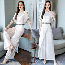 Zhang Cai Feiyue 2021 Summer Temperament Korean White Comfortable Two-piece Casual Fashion Slim Slim Set