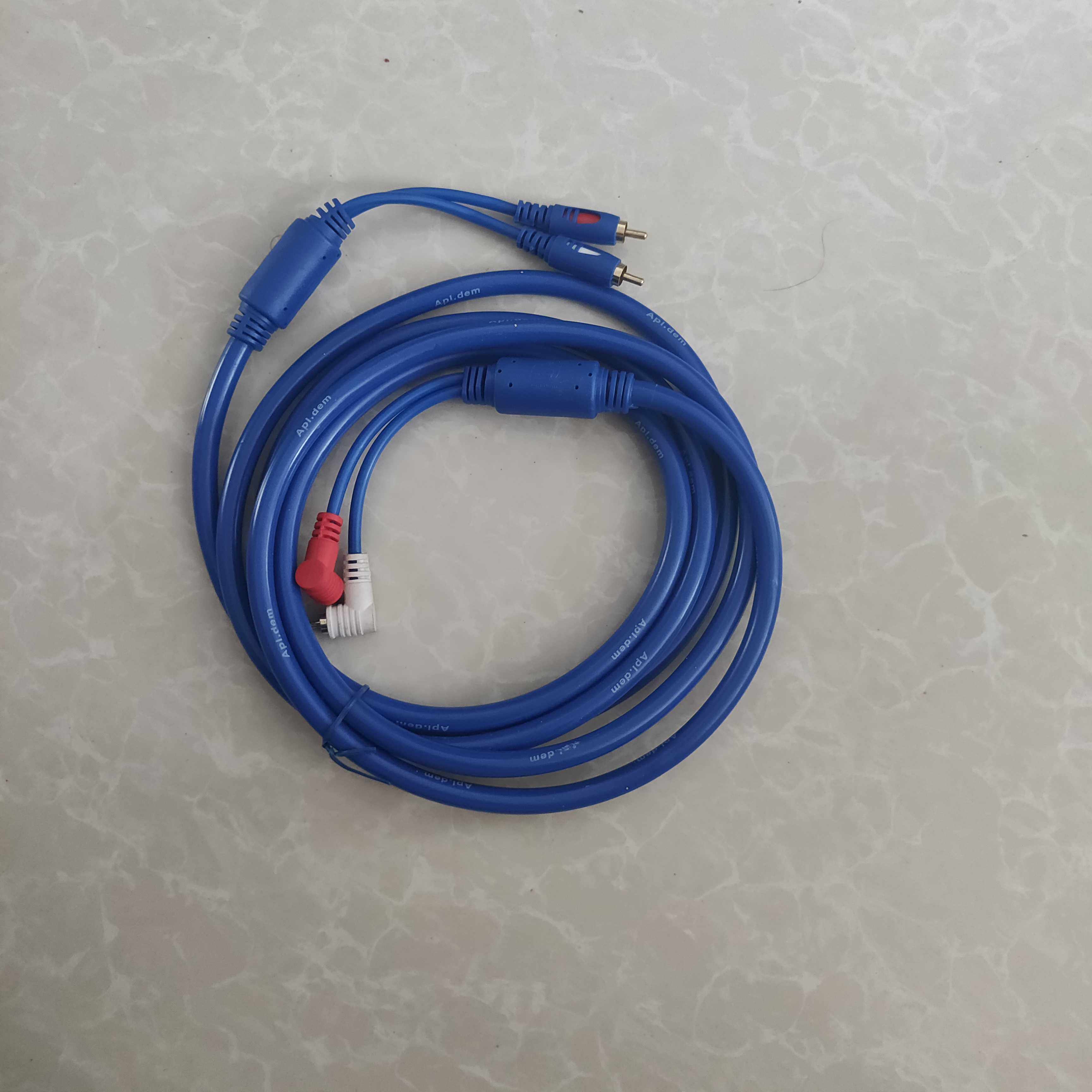 Double Lotus Flower Head Audio Line Two Pair Plug Signal Line Sound Power Amplifier Low Sound Cannon Speaker Connection Line