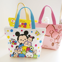 Cartoon canvas womens bag Hand bag lunch bag cute handbag student canvas bag storage bag snack cloth bag