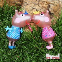 Lantern Lantern portable inflatable music LED light cartoon pig sister blue pig brother unicorn pony Princess Lantern