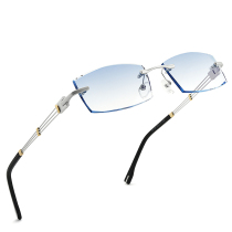 With myopia glasses mens finished frameless color scattering mirror 75 150 200 250 300 400 degrees anti-blue light