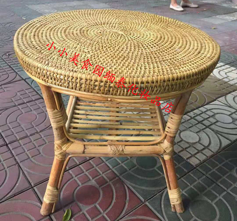 Pure vine tablesTea few minimal modern balcony small round table courtyard new Chinese tea table chairs with stool