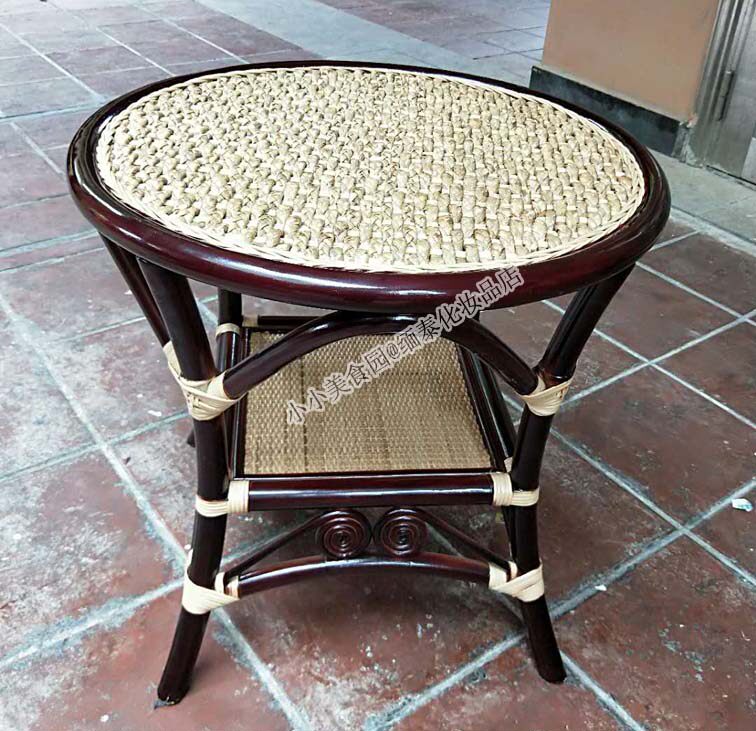 Pure hand-made vine round table balcony small tea table round table tea table living room minimal small family round table