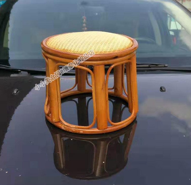 Children's stool home cute rattan small stool baby stool real rattan children's dining chair baby stool