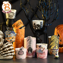 Christmas New Year Halloween three-dimensional cake paper cup mechanism Maphan Cup 50 high temperature resistant paper mold baking packaging