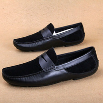 European Station mens shoes Inron bean shoes Anti-suede leather shoes Leather Frosted Sailing Shoes Summer Casual Driving Shoes