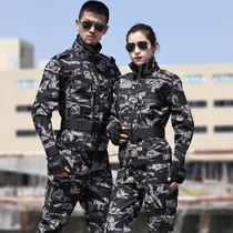 Workwear clotheBlack Eagle camouflage suit male Chinese military fan black training suit special combat training suit training army wear resistance