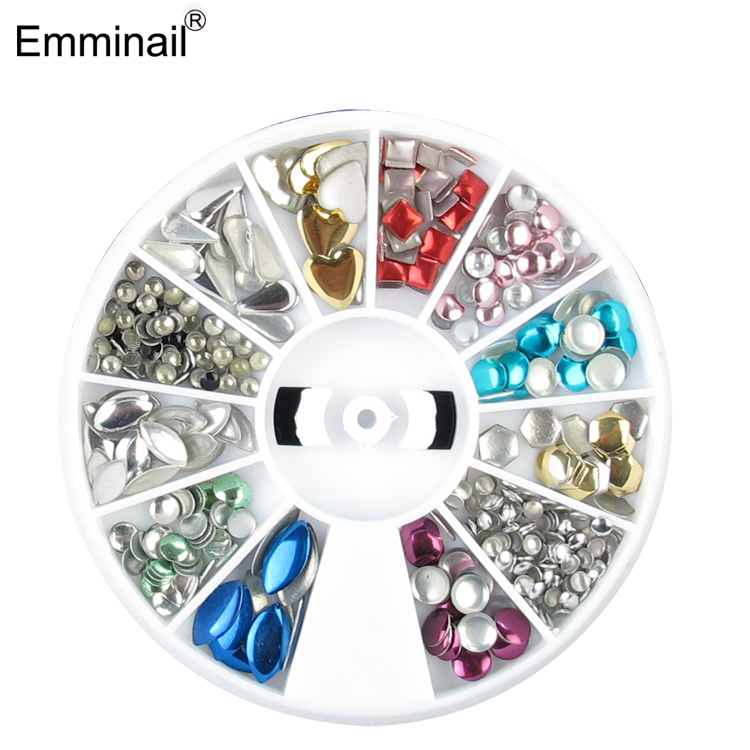 emminail美甲饰品彩色铆钉铁皮钻指甲用品工具亮片金属混色