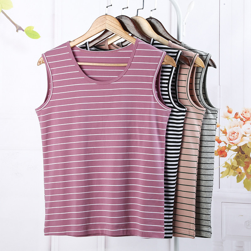 Pure Cotton Vest Woman Middle Aged Wide Shoulder Sleeveless Loose Mom Vest Summer Sweatshirt Sling Old Lady Underwear