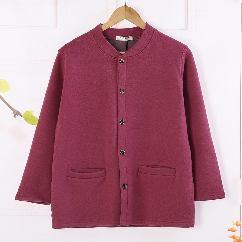 Male and female svelvet thickened mid-aged fever sweatshirt outside wearing open-fit elderly blouse cardiovert cardiovert cardiovert
