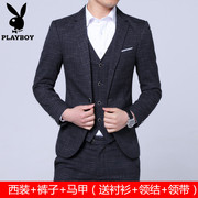 Playboy mùa xuân quần áo phù hợp với người đàn ông mới của ba mảnh Hàn Quốc phiên bản của những người đàn ông phù hợp với chiếc váy của váy cưới