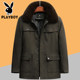 Playboy cotton-padded jacket, middle-aged and elderly dad's cotton-padded jacket, men's velvet thickened down-padded jacket, grandpa's warm winter coat