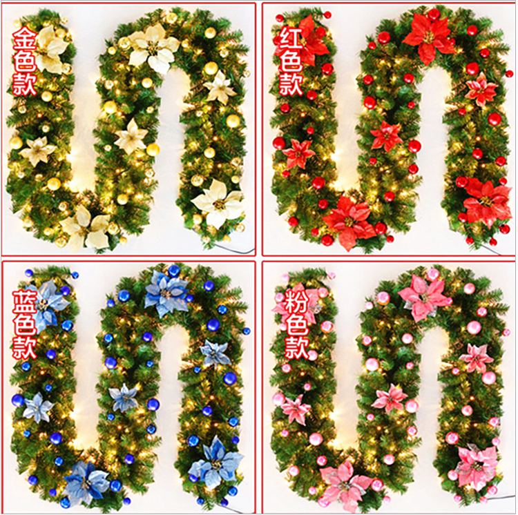 2 7 m encrypted decorative vines Christmas luxurious pendant Christmas decorations gold red flower ring package