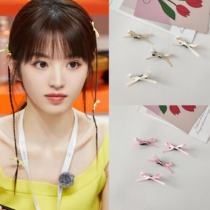 Tansei Weiwei with the same small butterfly knot hair clip ballet girl wind silk with binding hair and hairstyle haircut hair card-issuing head decoration hair accessories