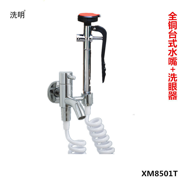 Washing factory eye washing machine All copper single cold water mouth washing eye - washing machine tap - type single - mouth eye washing device