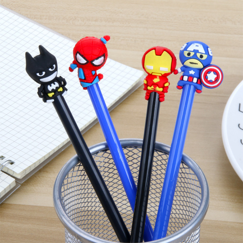 Cute Super Cute Q Edition Hero Middle Sex Pen Black 0 5mm Cartoon Cartoon Students Wholesaling With Exam Pen Stationery