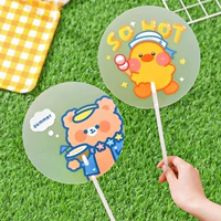 Cartoon Transparent PP Handheld Fan Girl Girl Summer Cool Fan Students с портативными фанатами.