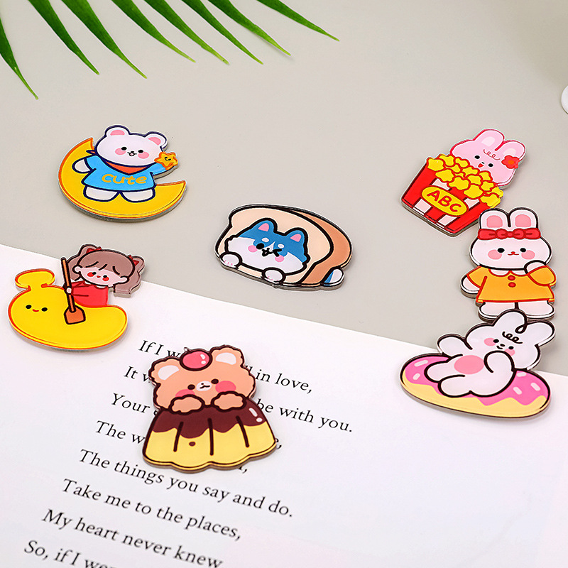 Cute Cartoon Fridge Patch Personality Creative Net Red Acrylic Magnet Students Leave Message Decoration Solid Magnet Sticker