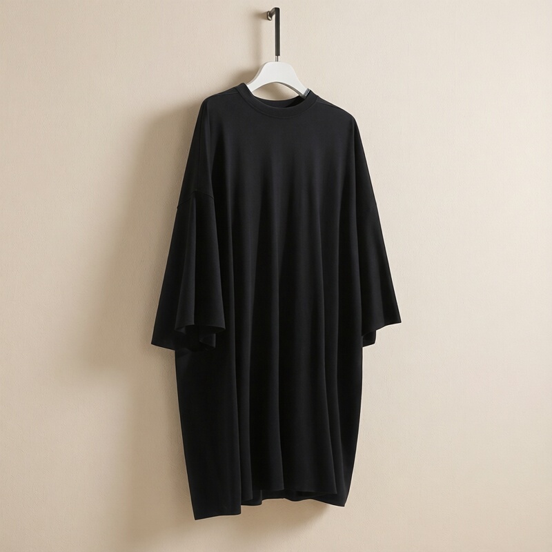 Relaxed Feel Air Summer Modal Oversized T-Shirt Loose Short-Sleeved Plus Size Slimming Top Mid-Length High-End Black Relaxed Feel Air Summer Modal Oversized T-Shirt Loose Short-Sleeved Plus Size Slimming Top Mid-Length High-End Black