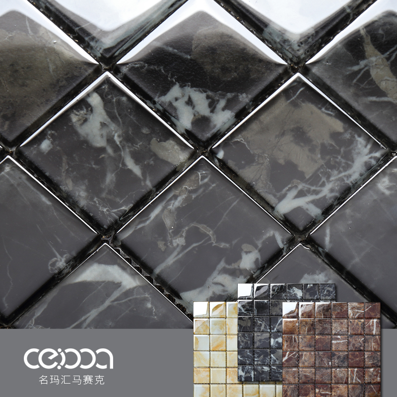 Mingmahui Neoclassical Antique Glass Mosaic Tile TV Background Wall Porch Retro Chinese Wall Decoration