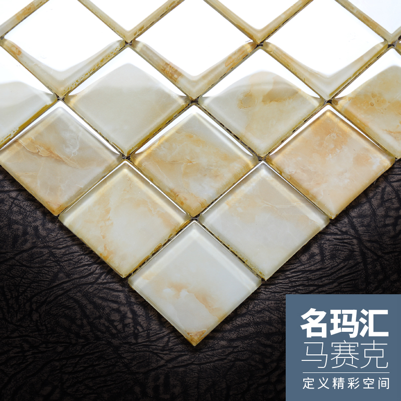 Mingmahui modern Chinese glass mosaic tile TV background wall powder room bathroom wall wall tile stickers