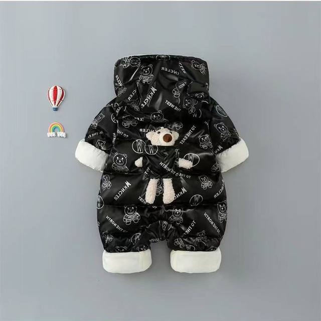 Baby winter jumpsuit thickened cotton clothes super foreign style children boys and girls cartoon cute going out romper rompers