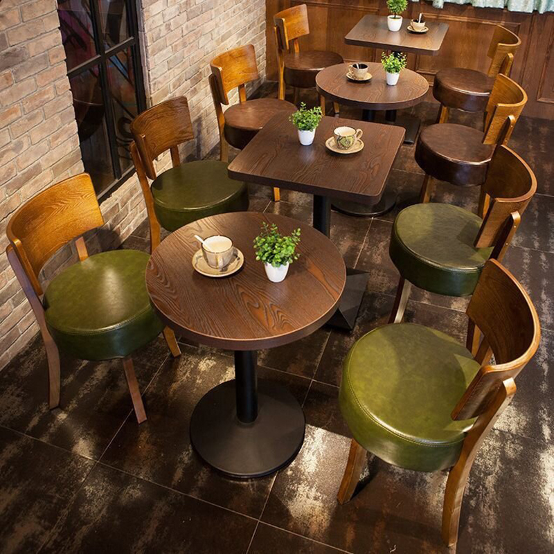 Retro Bar Small Round Table Dining Cafe Light Dining Establishment Noodle Shop Tavern Lounge Bar Milk Tea Shop Table and Chair Set Retro Bar Small Round Table Dining Cafe Light Dining Establishment Noodle Shop Tavern Lounge Bar Milk Tea Shop Table and Chair Set