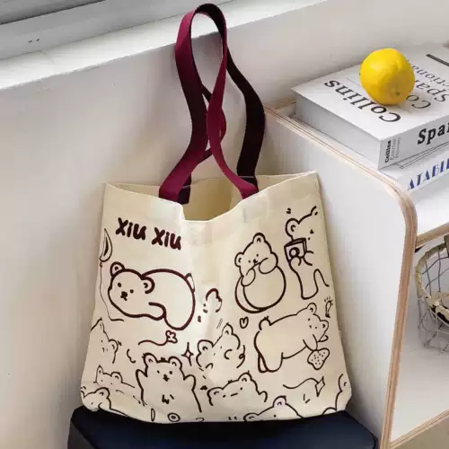 Вместительный и большой шоппер, льняная сумка, тканевый мешок