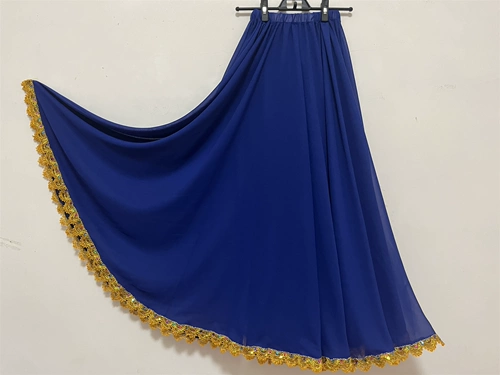 Шифоновая длинная этническая юбка, А-силуэт, средняя посадка, длина макси