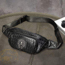 Hong Kong retro chest bag tide brand fashion couple bag men's and women's waist bag leather back bag shoulder bag cowhide