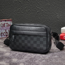 Hong Kong casual tide postman shoulder bag small messenger bag waist bag casual backpack men's chest bag leather men's bag