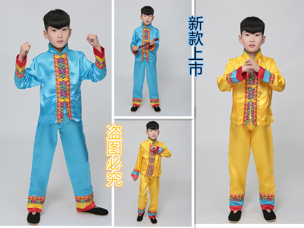 Trang phục người lớn lụa cucurbit người đàn ông trang phục khiêu vũ Lahu Miao trang phục dân tộc shop quần áo trẻ em