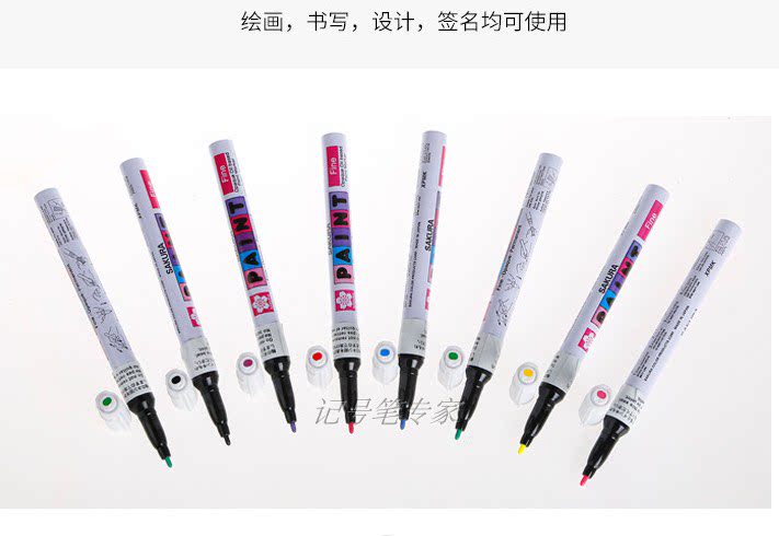 Cherry Blossom Black Paint Pen XPMK#49 No Fading Black Red White Silver Gold Paint Pen Thin 10mm Quick Dry Waterproof