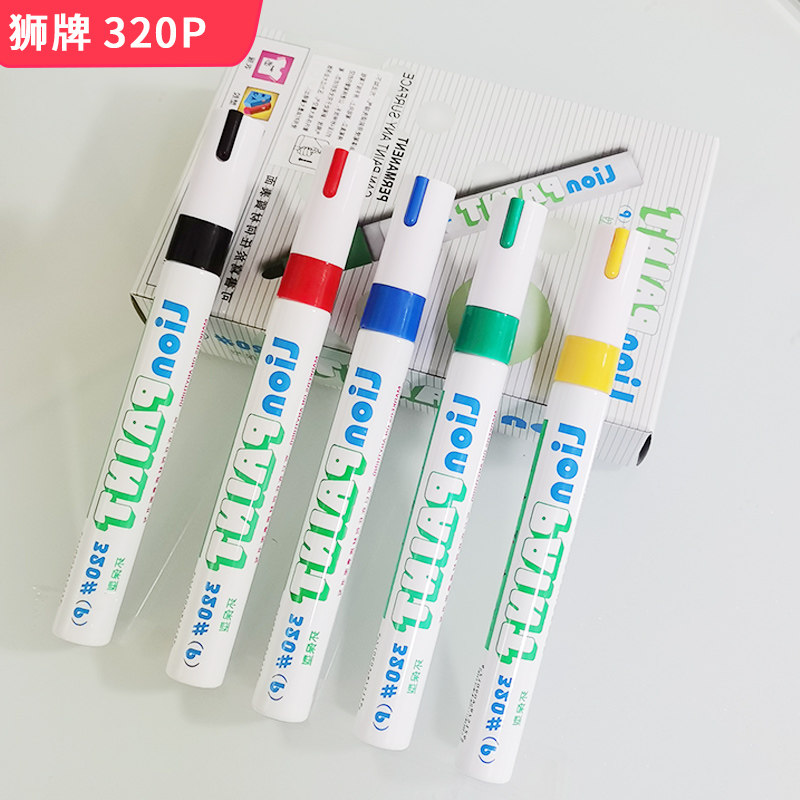 Lion Card 320P Paint Pen Waterproof Speed Dry Resistant Low Smell Eco-friendly No Halogen Scribe 2mm compliant with VOC Label